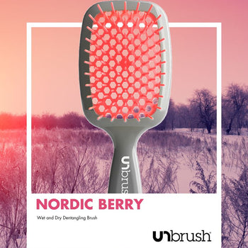 UNbrush Detangling Hair Brush in Nordic Berry Peach Swatch Front View