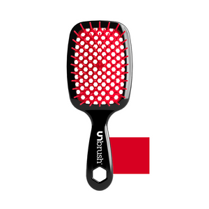 UNbrush Detangling Hair Brush in Canyon Red with swatch front view