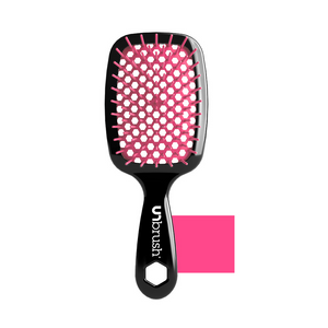 UNbrush Detangling Hair Brush in Cherry Blossom pink with swatch front view