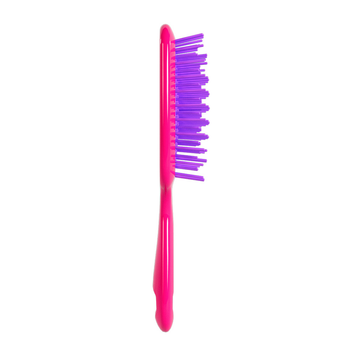 UNbrush Detangling Hair Brush  with a pink handle and purple bristles