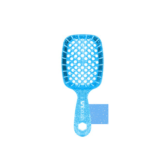 UNbrush Glitter Mini Detangling Hair Brush Swatch in Sapphire Blue