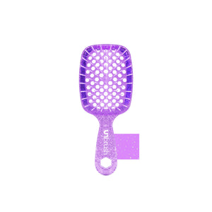 UNbrush Glitter Mini Detangling Hair Brush in Amethyst Purple Swatch Front View