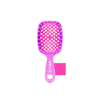 UNbrush Glitter Mini Detangling Hair Brush in Rose Quartz Pink Swatch Front View