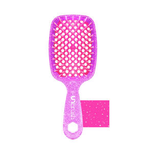 UNbrush Glitter Detangling Hair Brush in Rose Quartz Pink Swatch Front View
