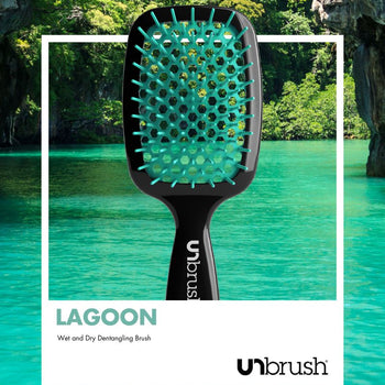 UNbrush Detangling Hair Brush in Lagoon Teal swatch front view 