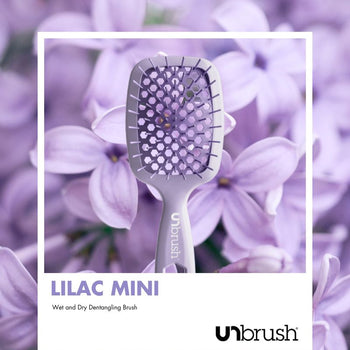 UNbrush Pastel Mini Detangling Hair Brush in Lilac Purple Swatch Front View