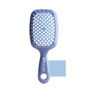 UNbrush Pastel Detangling Hair Brush in Iris Blue swatch front view 