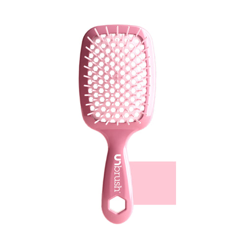 UNbrush Pastel Detangling Hair Brush in Rose Pink Swatch Front View