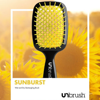 UNbrush Detangling Hair Brush in Sunburst Yellow Swatch Front View