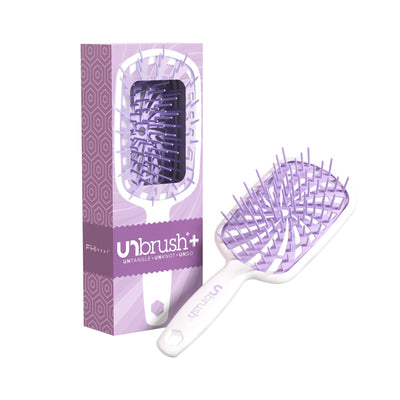 UNbrush Plus Detangling Hair Brush with packaging in Sugar Plum Purple