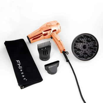 Nano Lite Pro 1900 Hair Dryer - Limited Chrome Collection - Rose Gold - Side View