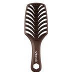 Brown hairbrush with Ubrush logo on a white background