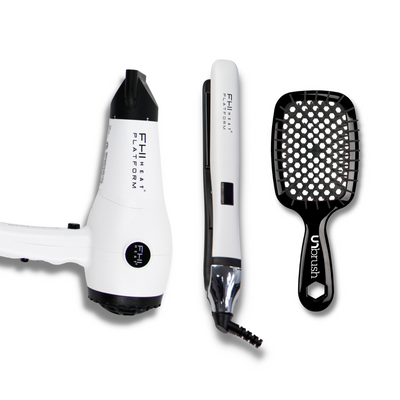Hair dryer and clearance flat iron set