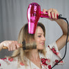 Model Drying Straight Hair Using FHI Heat's Platform 1900 Nano Lite Hair Tool Pink Chrome